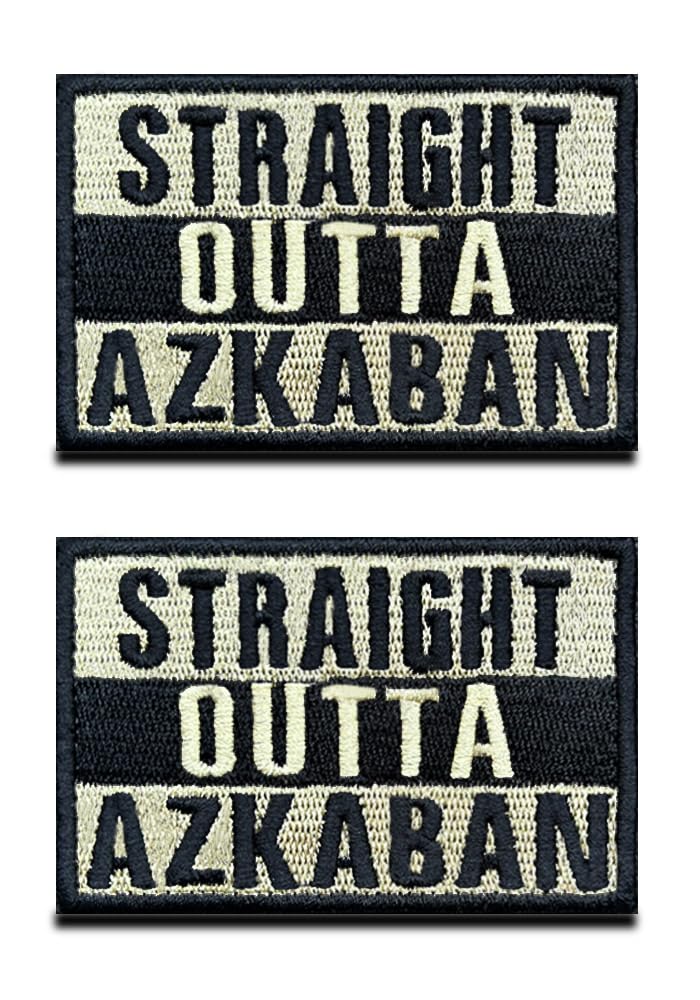 Photo 1 of 1 Pieces Straight Outta Azkaban Patch Tactical Military Funny Biker Patch Hook and Loop Embroidery Fastener Emblem - Patch Attachment for Backpack, Clothes, Jacket, Garment & Tactical