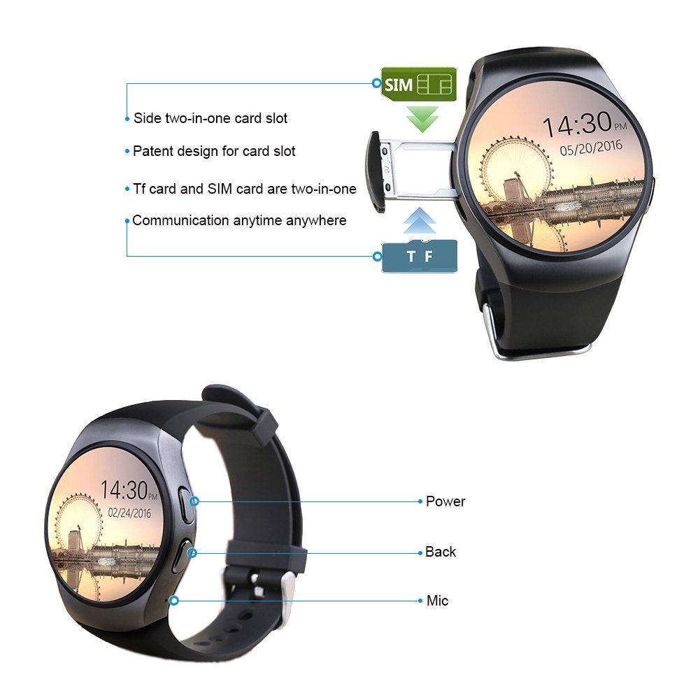 msvii Marrón Bluetooth Smart Watch Reloj Inteligente con Podómetro ...