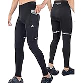 ROTTO Mens Cycling Tights Padded Biking Pants Bike Riding Leggings with Multiple Pockets