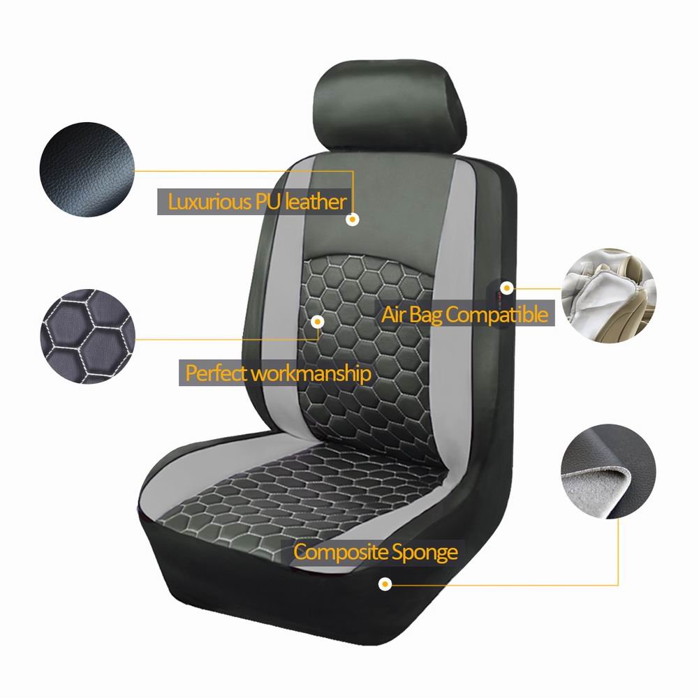 Flying Banner 11 PCS Car Seat Covers Full Set Quilting Double Laminated