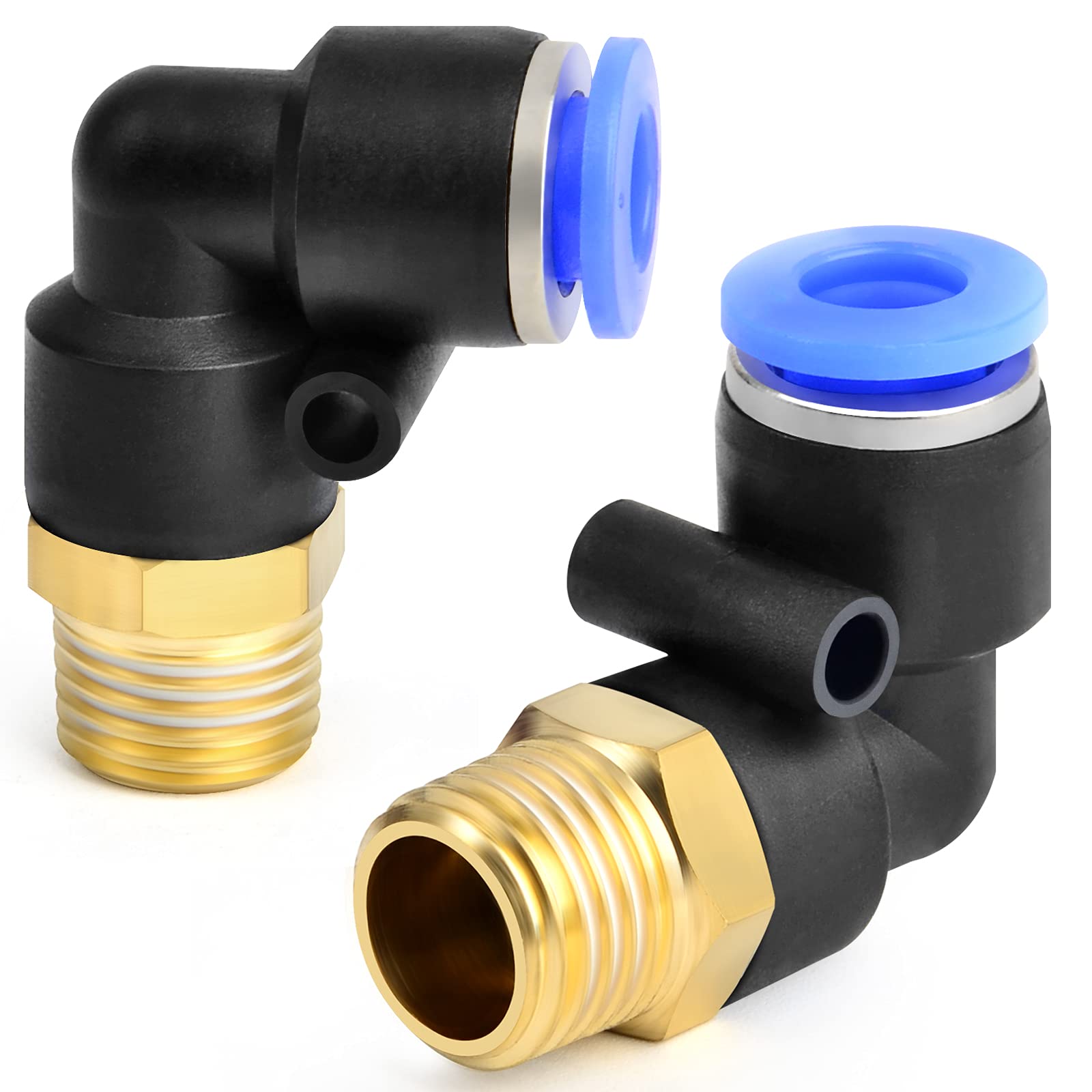ERGAOBOY 10 Pcs 6mm Tube OD x 1/4 BSP Male Elbow Push to Connect, Pneumatic Air Push Fit Lock Fitting (PL6-02) — image 1