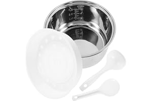 Luxshiny Stainless Steel Rice Cooker Inner Pot Replacement: 3L Universal Electric Cooker Accessory Even Heating for Perfect R