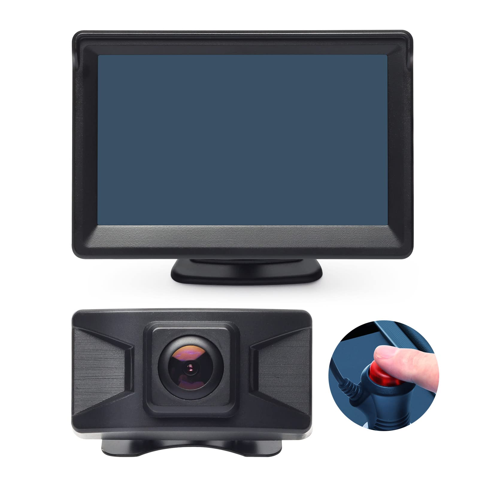 720P HD Wireless Reversing Camera 5 Inch LCD Monitor Video Recorder Security DVR Kit Rear View Parking Camera for Car Van Tractor Camper Trailer