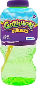 Gazillion 4 Pack 8 Oz Bubble Solution Non-Toxic Safe Green Bubbles