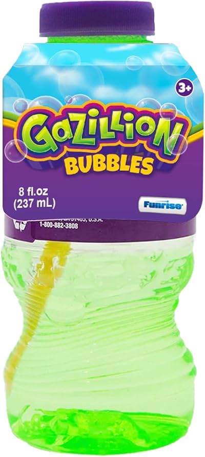 Gazillion 4 Pack 8 Oz Bubble Solution Non-Toxic Safe Green Bubbles