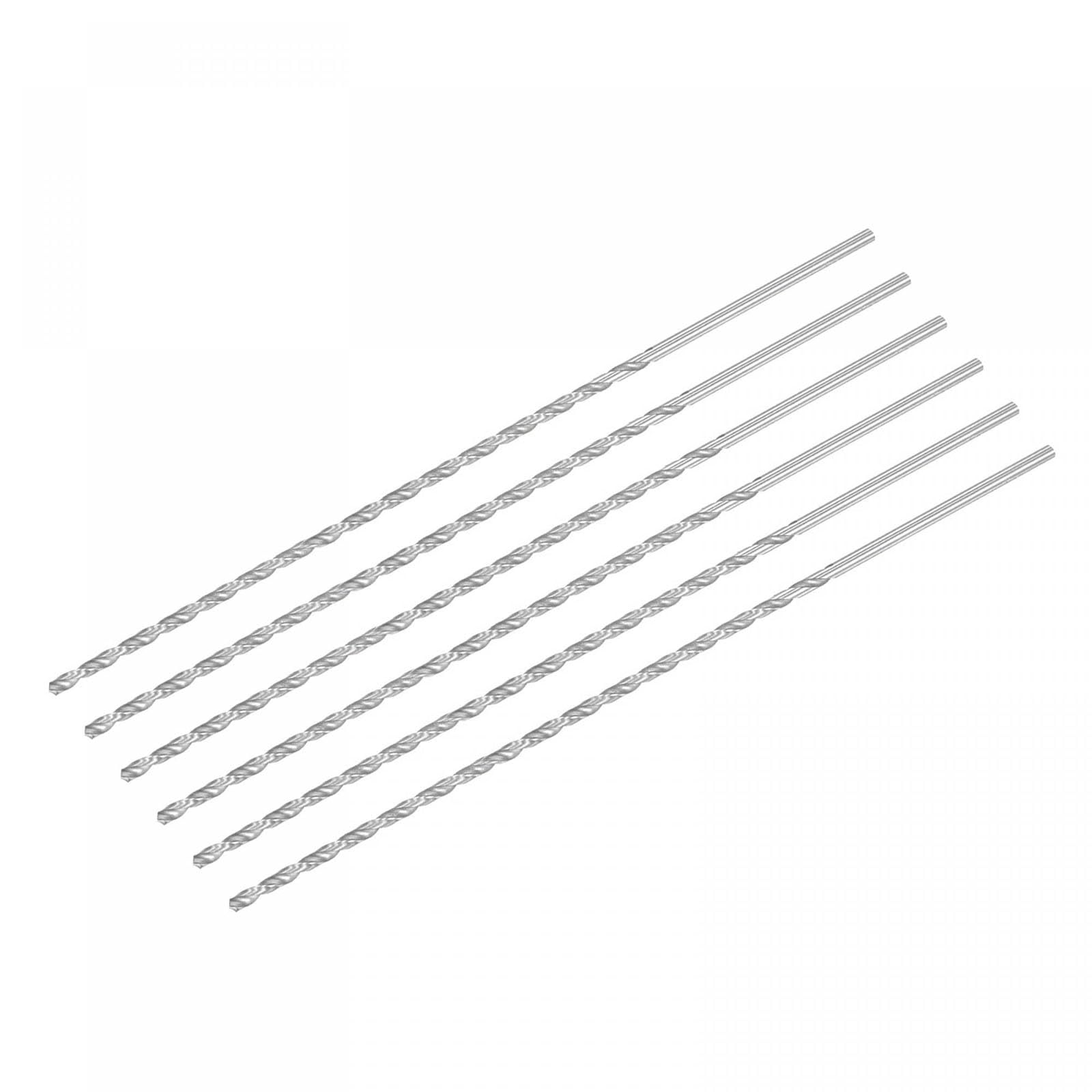 TA-VIGOR 6Pcs 3.5mm Extra Long Twist Drill Bits, 250mm Length High-Speed Steel HSS Straight Shank Spiral Drill Bits for Wood Metal Aluminum Plastic