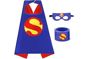 Mizzuco Superhero Capes for Kids Superhero Cloak with Mask and Waistband Halloween Costumes and Party Dress up Gift