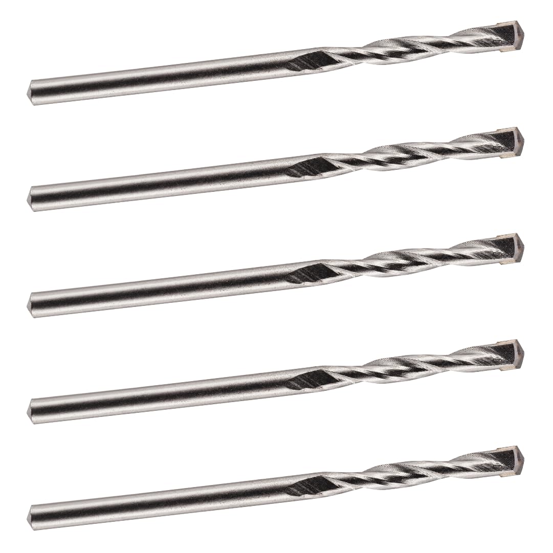 5mm x 85mm TCT Tipped Masonry Drill Bits (Pack Of 5) For Concrete Brick Porcelain Ceramic Tile Plastic Wood