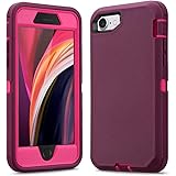 Ballaber for iPhone SE 2020 / iPhone 7 / iPhone 8 Case 3 in 1 Full Body Heavy Duty Defender Shockproof Hard Bumpe Soft Silico
