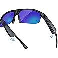 LVTEL Smart Glasses, Polarized Bluetooth Sunglasses, Built-in Mic & Speakers, Voice Assistant, UV Protection Audio Sun Glass (M6 Pro-Blue Lens)