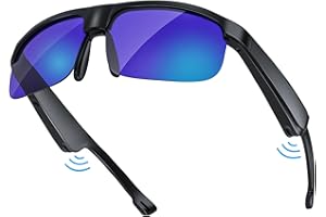 LVTEL Smart Glasses, Polarized Bluetooth Sunglasses, Built-in Mic & Speakers, Voice Assistant, UV Protection Audio Sun Glass (M6 Pro-Blue Lens)