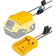 Power Wheel Adapter for Dewalt 20V Battery with Fuse & Wire terminals,Work with for Dewalt DCB205 DCB206 DCB200 Lithium Batte