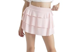 zqajuxg Girls Athletic Skort Soft Breathable Skirt with Built-in Shorts & Pocket, Sports Outfit for Running School