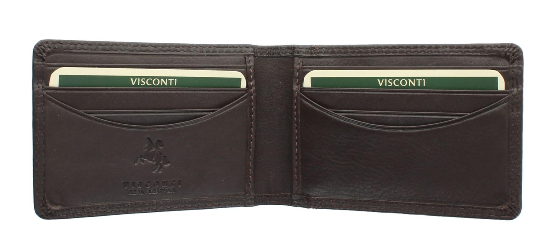 VISCONTI Heritage Collection Nelson Leather Credit Card Holder RFID Blocking HT5 Chocolate