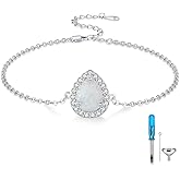 KoyeKei Opal Urn Bracelet for Ashes for Women 925 Sterling Silver Teardrop Cremation Bracelets Memory Jewelry Keepsake for Human Ash Gifts