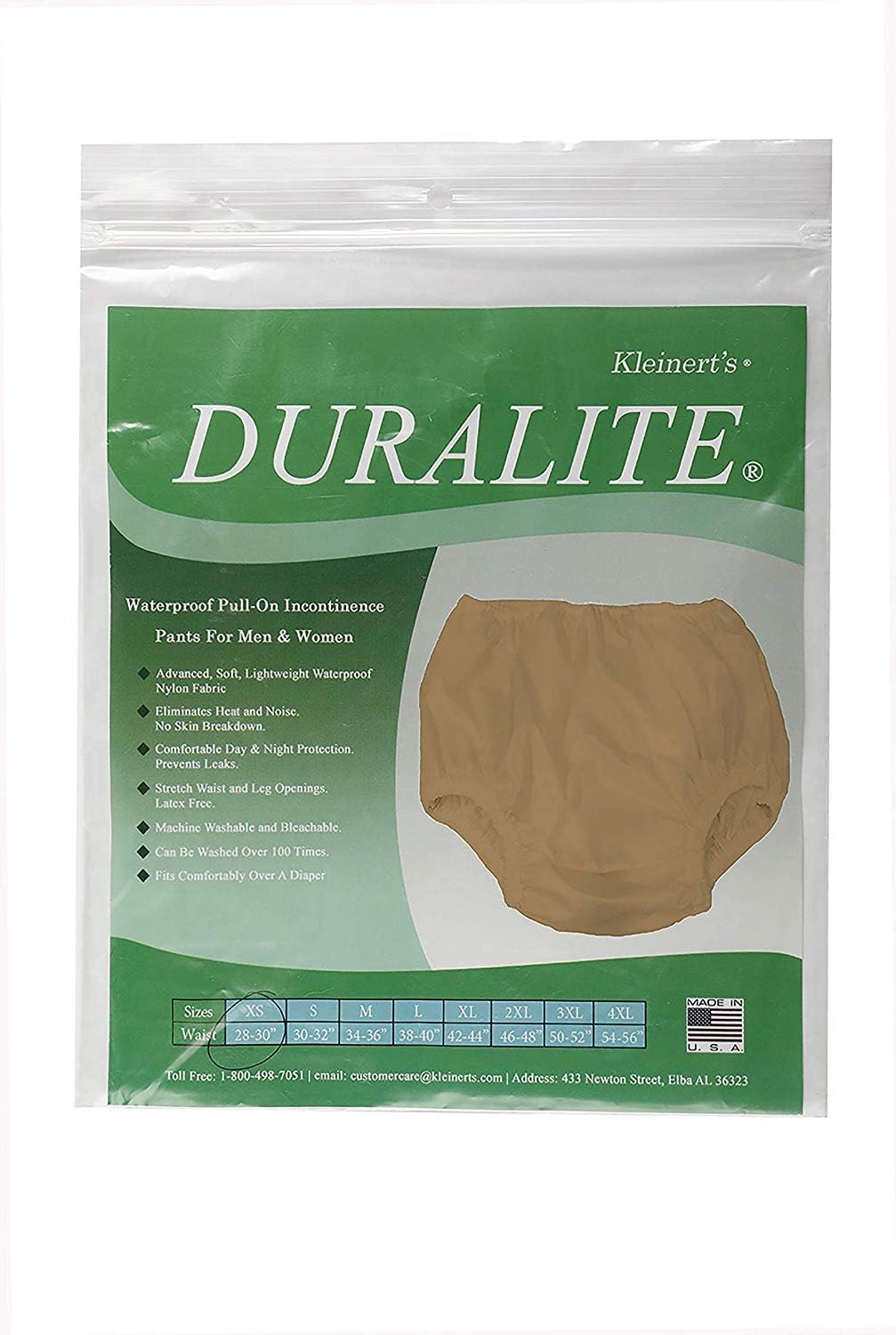 Waterproof Adult Pull-On Pants, Advanced Duralite-Soft, Noiseless - Kleinert's (Beige, Medium): Health & Personal Care
