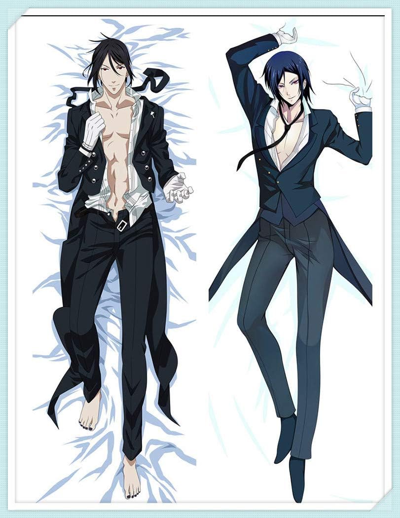 HH ART Sebastian Michaelis Kuroshitsuji Male 150x50cm(59in x 19.6in) Peach Skin Pillowcases