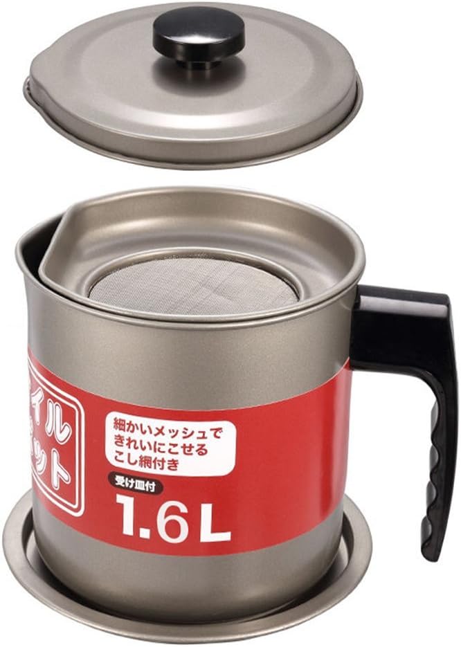 MyLifeUNIT 1.7 Quart Oil Storage Grease Keeper, Grease Strainer Pot