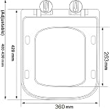 AAN Square Toilet Seat Soft Close with Top Fixing Quick Release Hinges 42L x view 5