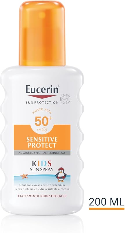 Sensitive Protect Kids Trigger Spray SPF 50+ 200 ml, Crema solare 50+ bambini con filtri UV, Protezione solare 50+ bambini spray resistente all'acqua e adatta per pelle sensibile