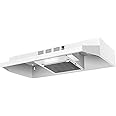 SNDOAS 30 inch Under Cabinet Range Hood, Ducted/Ductless Convertible Kitchen Hood, Stainless Steel Vent Hood with LED Light,Under Cabinet Hood with 2 Speed Exhaust Fan,White
