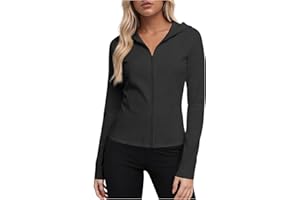Women's Lightweight Athletic Jacket UPF 50+ Sun Protection Full Zip Hooded Jackets Outdoor Hiking Cropped Sun Shirts