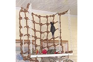 LIZHOUMIL Bird Climbing Net Bird Toy Parrot Hanging Rope Swing Net Game Rope Ladder Chew Toy for Parakeet,Cockatiel,Cockatoo,Conure,Mini Macaw