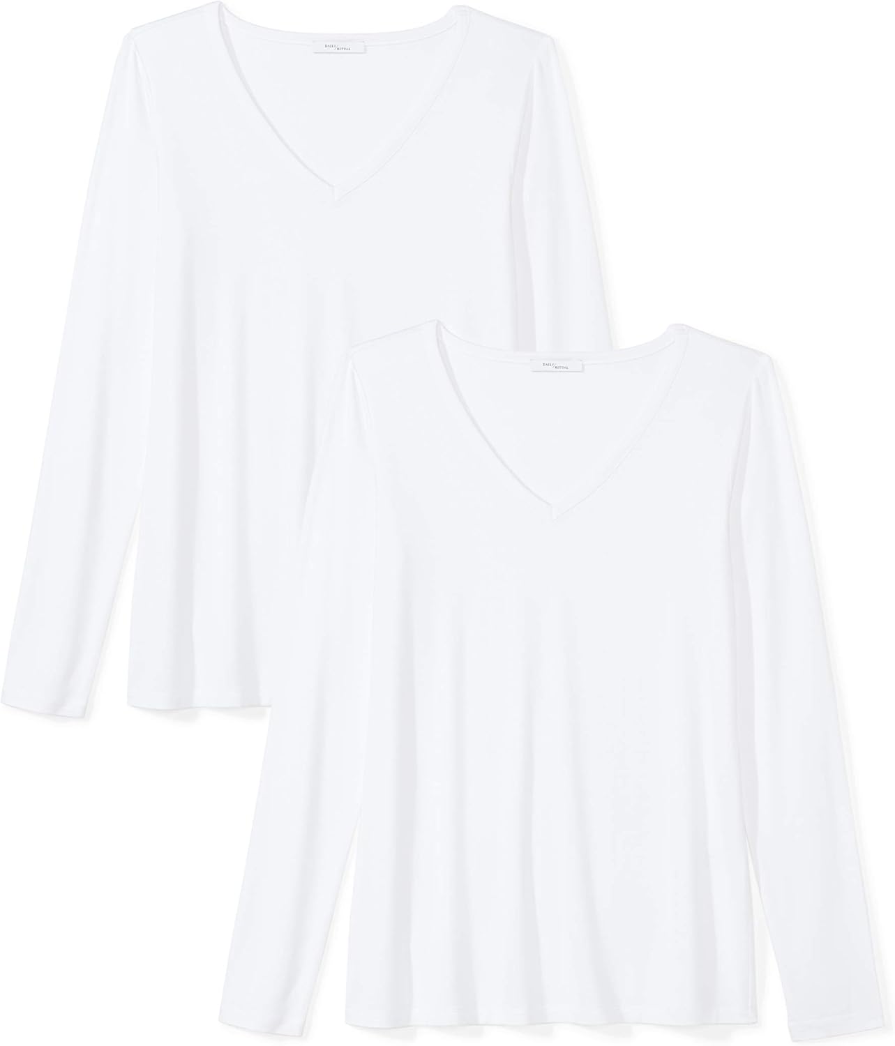  Brand - Daily Ritual Women's Jersey Long-Sleeve V-Neck T-Shirt: Clothing