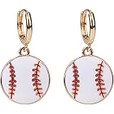 Baseball Dangle Earrings, Stylish Baseball Shape Loop Earrings Sport Ball Earring Dangling Astros Accessories Sport Player Jewelry Gifts Delicate Dangle Earring for Women Mom