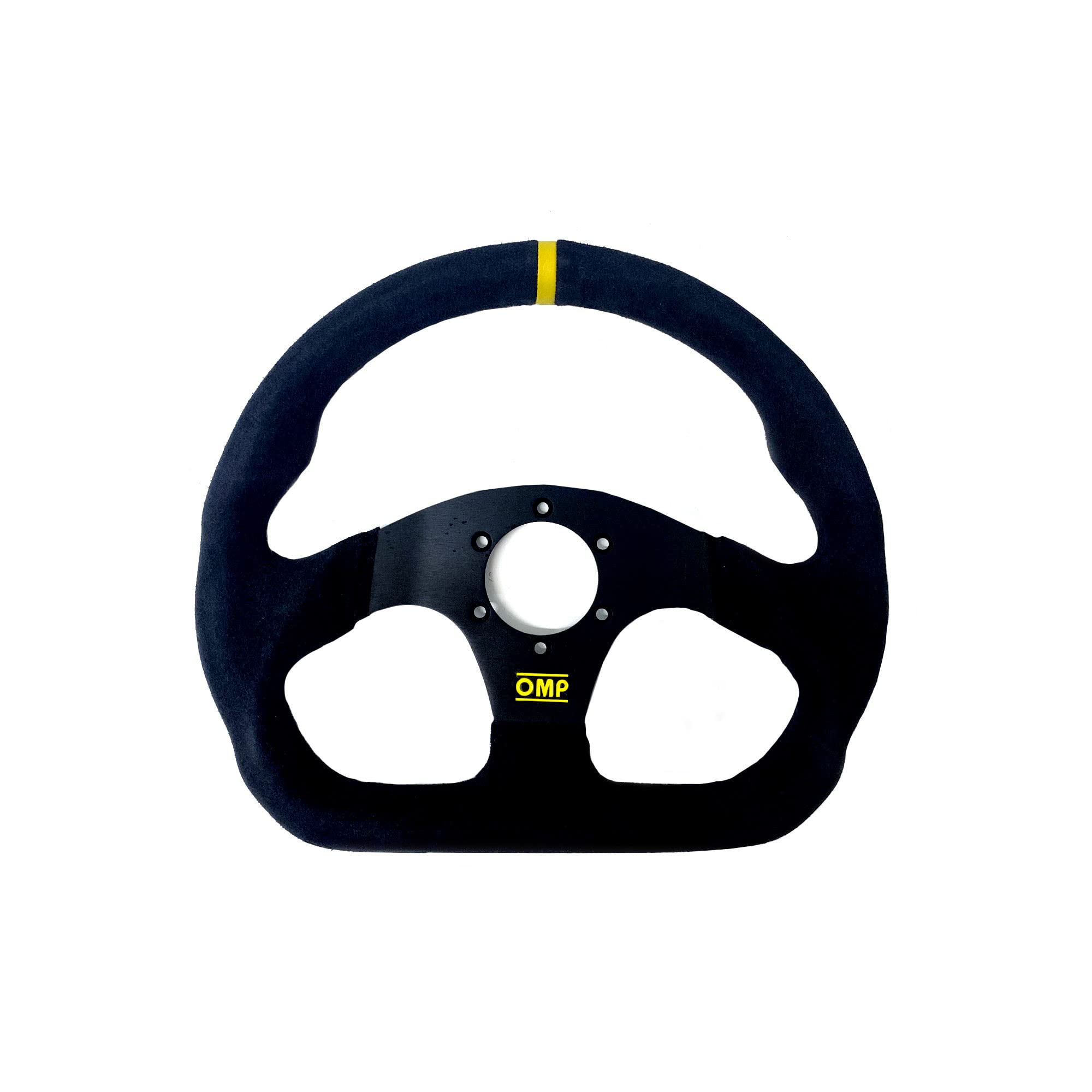 OMP SUPERQUADRO STEERING WHEEL BLACK SPOKES RIM BLACK SUEDE