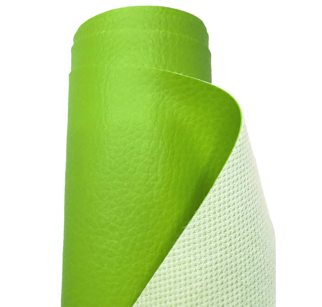 A-Express Grained Faux Leather Fabric Waterproof Heavy Duty Leatherette Vinyl Leathercloth Upholstery Textured Material - Green 1 Metre 100cm x 140cm — image 1