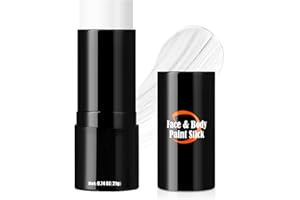 Drawdart Clown White Face Paint Stick, Portable Eye Black Stick for Sports, Full-coverage Cream Face Paint for Halloween SFX Makeup Cosplay Joker Costume Parties, Cream Grease Sticks