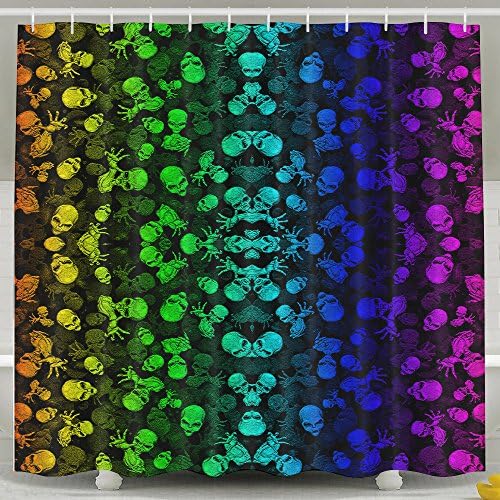 ALIEN Skull Shower Curtain Liner Mildew Resistant Anti Bacterial Waterproof For Bathroom Shower Curtain Set With Hooks 60W X 72L