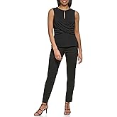 DKNY Womens Sleeveless Crossover Blouse
