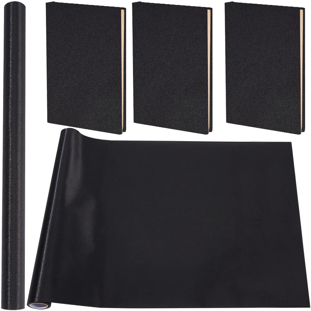 CRASPIRE 110 x 42cm Black Book Cloth for Book Binding Nylon Fabric Surface Paper Backed A4-A8 Red Color Bookcover Books Album Scrapbooking DIY Covering Protector Bookcloth Bookbinding Supplies