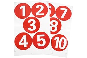 CALLARON Waterproof Large PVC Round Number Stickers 1-10, Sturdy Adhesive Number Labels for Home and Office