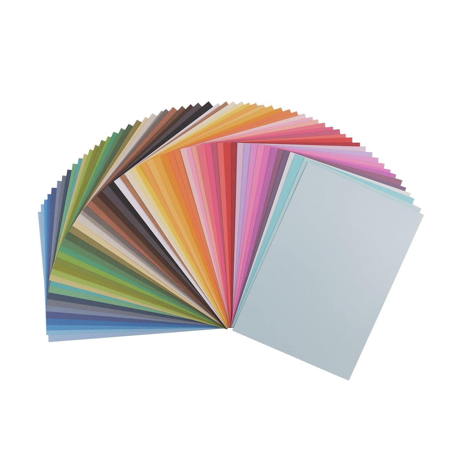 Florence Cardstock Textured - Coloured Card Making Supplies A4 - Multi - 60 Sheets - Coloured Paper for Scrapbooking, Card Making, Die Cutting and Paper Crafts - 216 GSM - Assorti