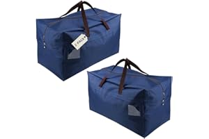 iwill CREATE PRO Pack of 2 100L Large Size Bedroom Wardrobe Clothes Bedding Storage Bags with Carry Handles, Water-resistant, Organizer Bags for RV Travel, Moving House Bags, Blue