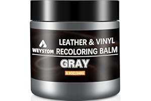 WEYSTOM Leather Recoloring Balm - Gray Leather Repair Kit for Furniture, Leather Dye, Recolor, Renew, Repair & Restore Aged, Faded, Cracked, Peeling and Scuffed Leather