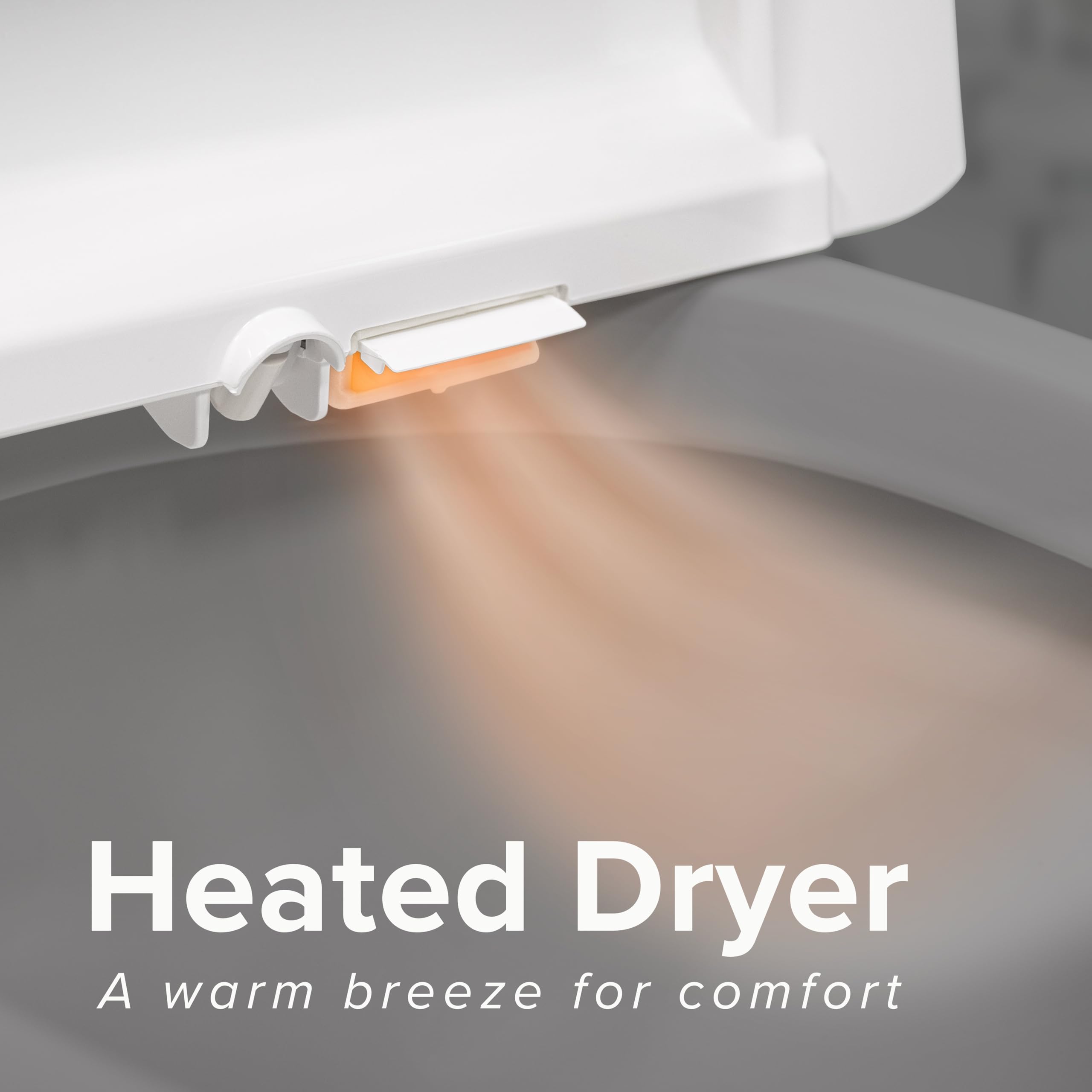 SmartBidet® SB-1000WE Electric Smart Bidet™ Toilet Seat with Heated Seat, Warm Air Dryer, Temperature Control Wash, and Remote Control, Elongated Seat