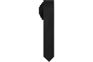 Men's Slim Ties Solid Pure Color 1.58" (4CM) Plain Necktie Skinny Black Ties For Men