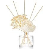 Daifunli 11 Pcs Flower Reed Diffuser Set,Elegant | Sola Flowers Diffuser Sticks, Empty Bottles, Fragrance Rice Paper, Natural Flower, Bedroom, Office, Bathroom Decor, Gift