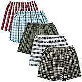 Alexander Del Rossa Mens Satin Boxer Shorts, Plaid Individual or Packs