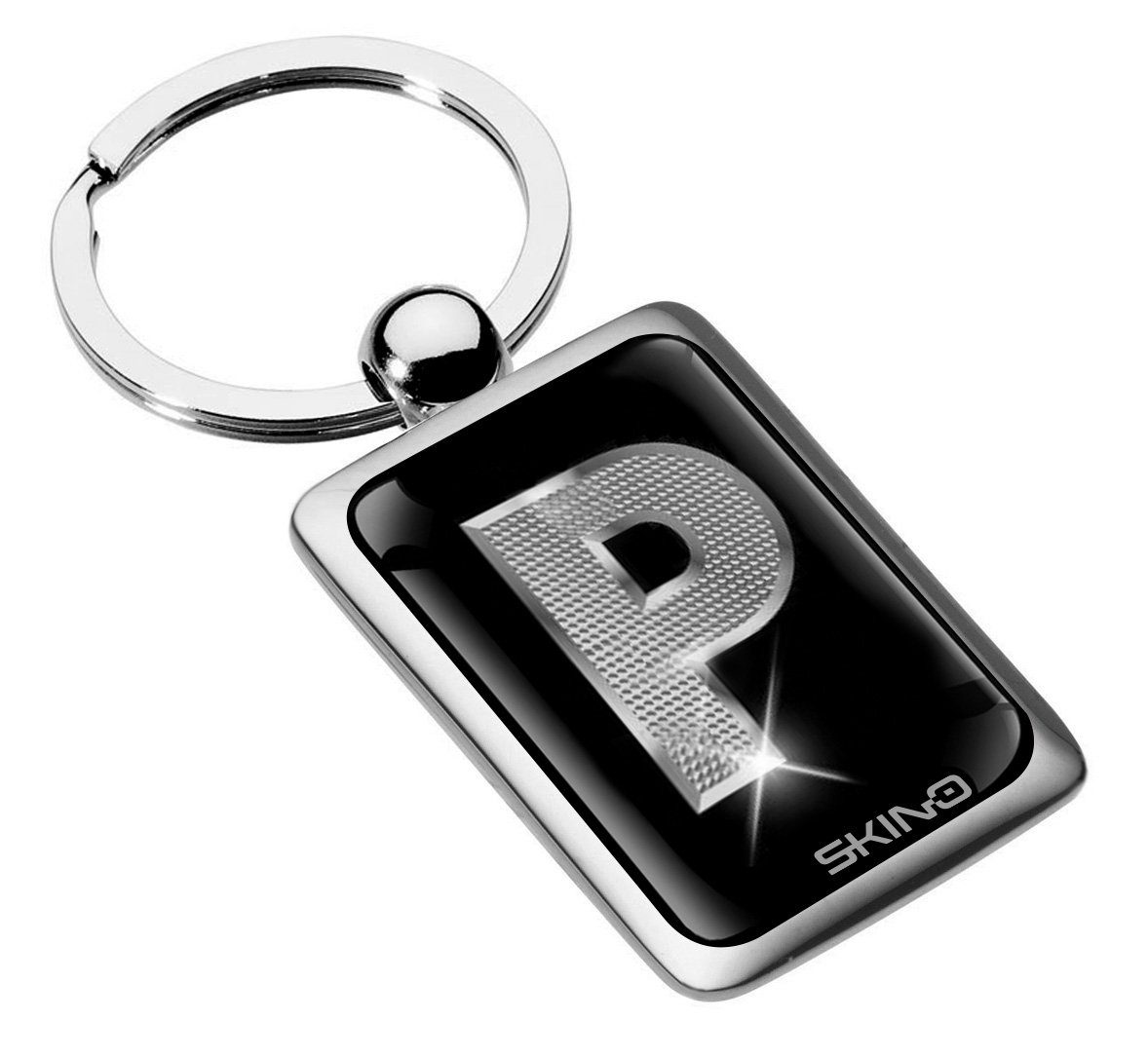 Biomar Labs Letter Keychain Alphabet Initial Keyring 3D Metal Stainless Steel Personalised Initials Charm for Car and Keys Available in Silver (P in Silver KK 94)