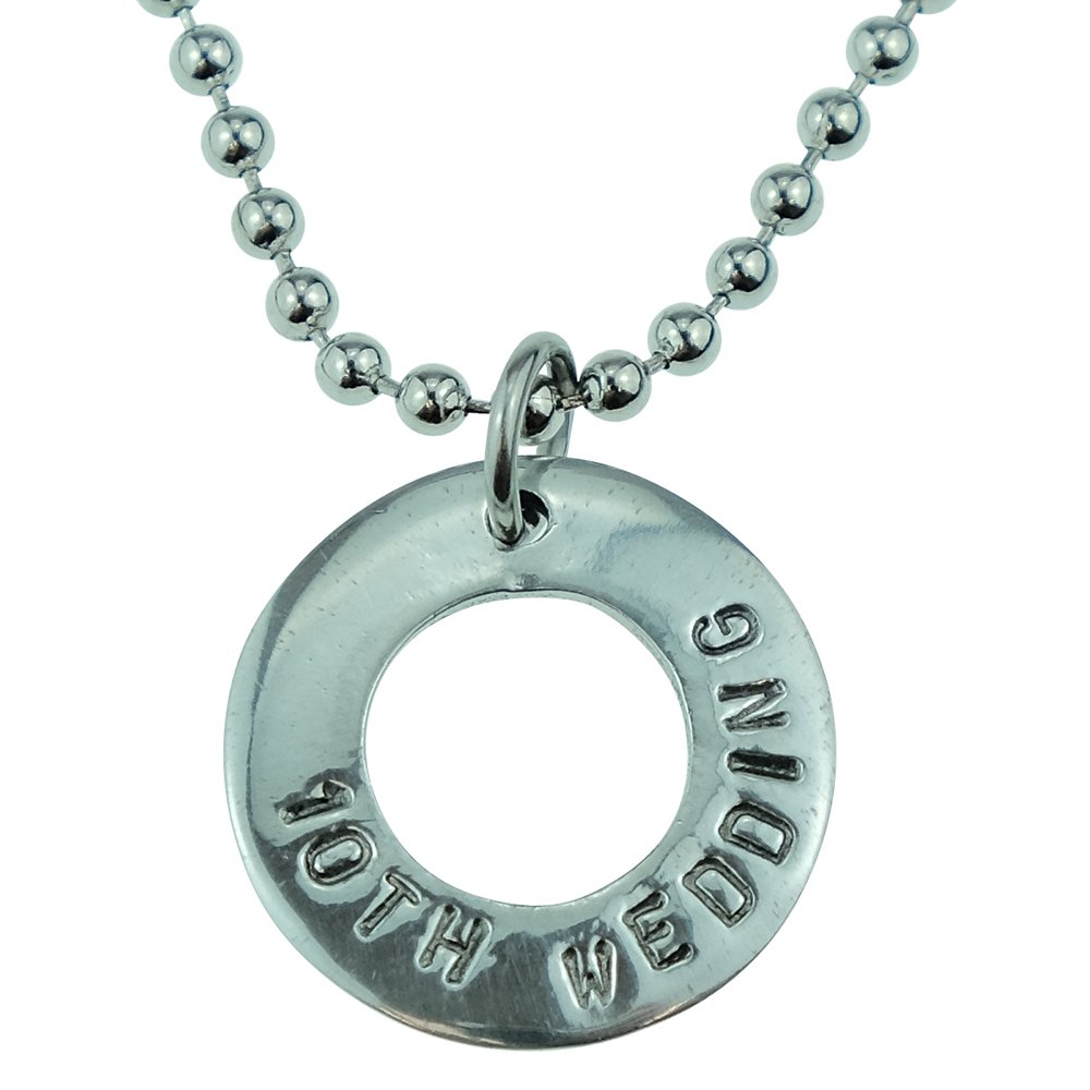 Mens 10 Year Anniversary Polished Ring Pendant