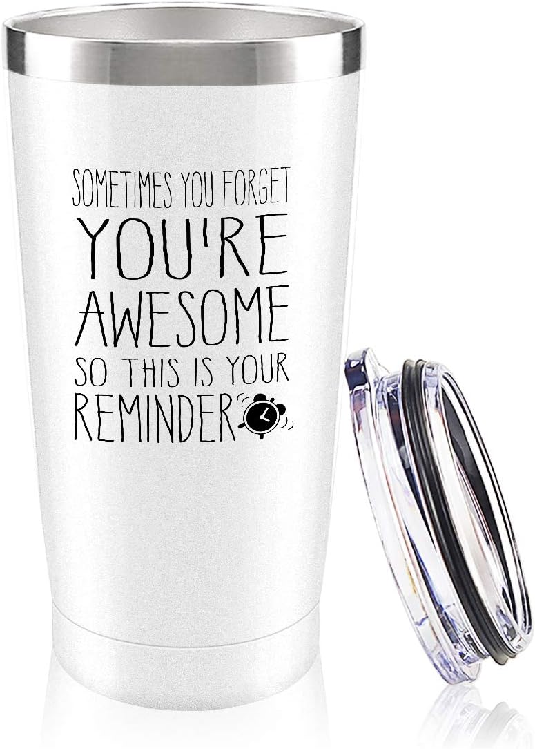 You are Awesome Wine Tumbler,Thank You Gifts for Coworkers,Funny Birthday Wine Gifts Ideas for Women, Sister, Best Friends Funny Gifts,Employee Appreciation Gift,(20oz,White)