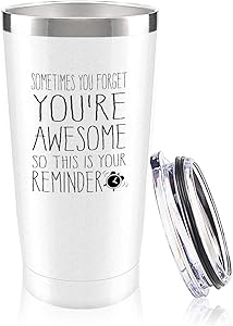 You are Awesome Wine Tumbler,Thank You Gifts for Coworkers,Funny Birthday Wine Gifts Ideas for Women, Sister, Best Friends Funny Gifts,Employee Appreciation Gift,(20oz,White)