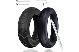 Cooryda 10x2.125 Tire and Inner Tube,10x2.125 Inner Tube for Electric Scooter Tire Replacement Wheels with 0° Valve Stem for 10inch Tires with 6inch Rims(1 inner+1 outer)