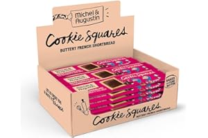 MICHEL & AUGUSTIN Michel et Augustin Cookies, Individually Wrapped Snacks Gift Box, Dark Chocolate & Sea Salt Shortbread Cookie Bars, 18-Pack, 4 French Butter Cookies per Bar