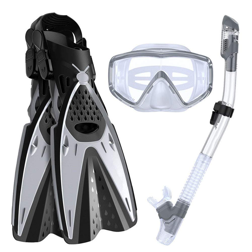 Three-Piece Snorkeling Set Diving Set Diving Goggles, Snorkel, Flippers Swimming Diving Equipment Se